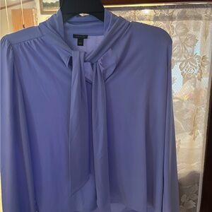 Ann Taylor Lavender Tie-Neck Blouse